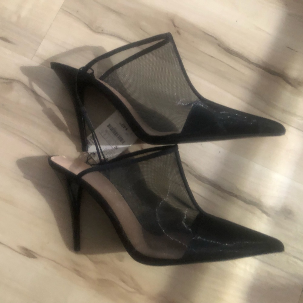 Zara Black Mesh Women's Sandals 42